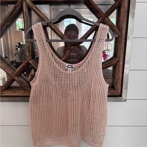 Urban Outfitters Cream Sleeveless Knit Tank Top
